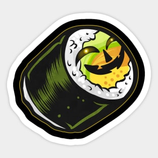 Maki Sushi Jack O Lantern Face Costume Halloween Sticker